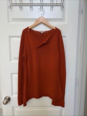 Indigenous Rust Orange Women's Knit Sweater - 100% Organic Cotton